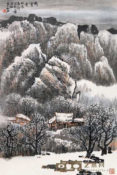 崔松石 山水 立轴 67×45cm